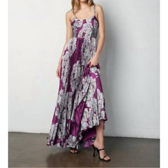 HUTCH by Anthropologie linny maxi dress in floral purple Size 8 - Picture 1 of 12